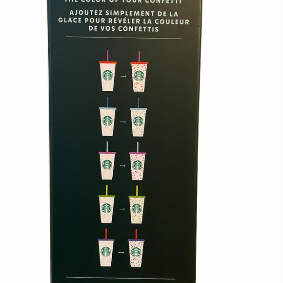 NEW☀️Starbucks Color Changing Confetti Cups 5pk - Picture 2 of 3